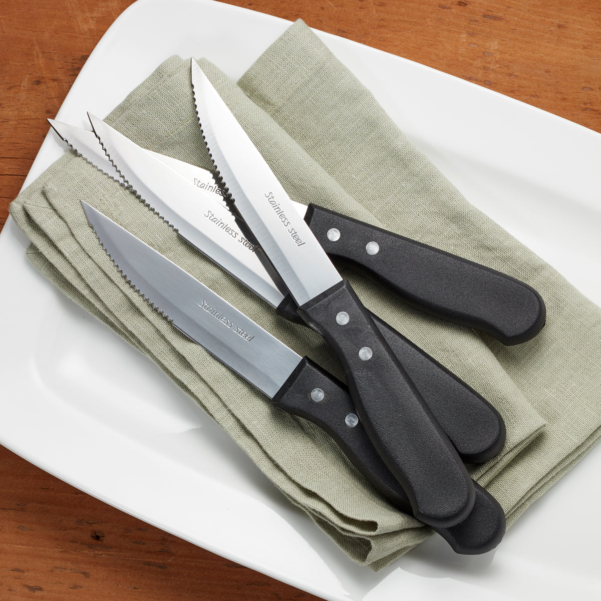 Hampton Forge Clevedon Pakkawood 4-Piece Steak Knife Set