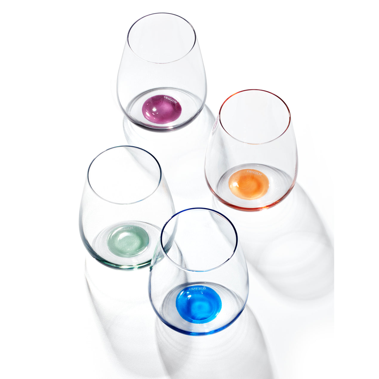  Un-Spillable Stemless Wine Glasses, Single