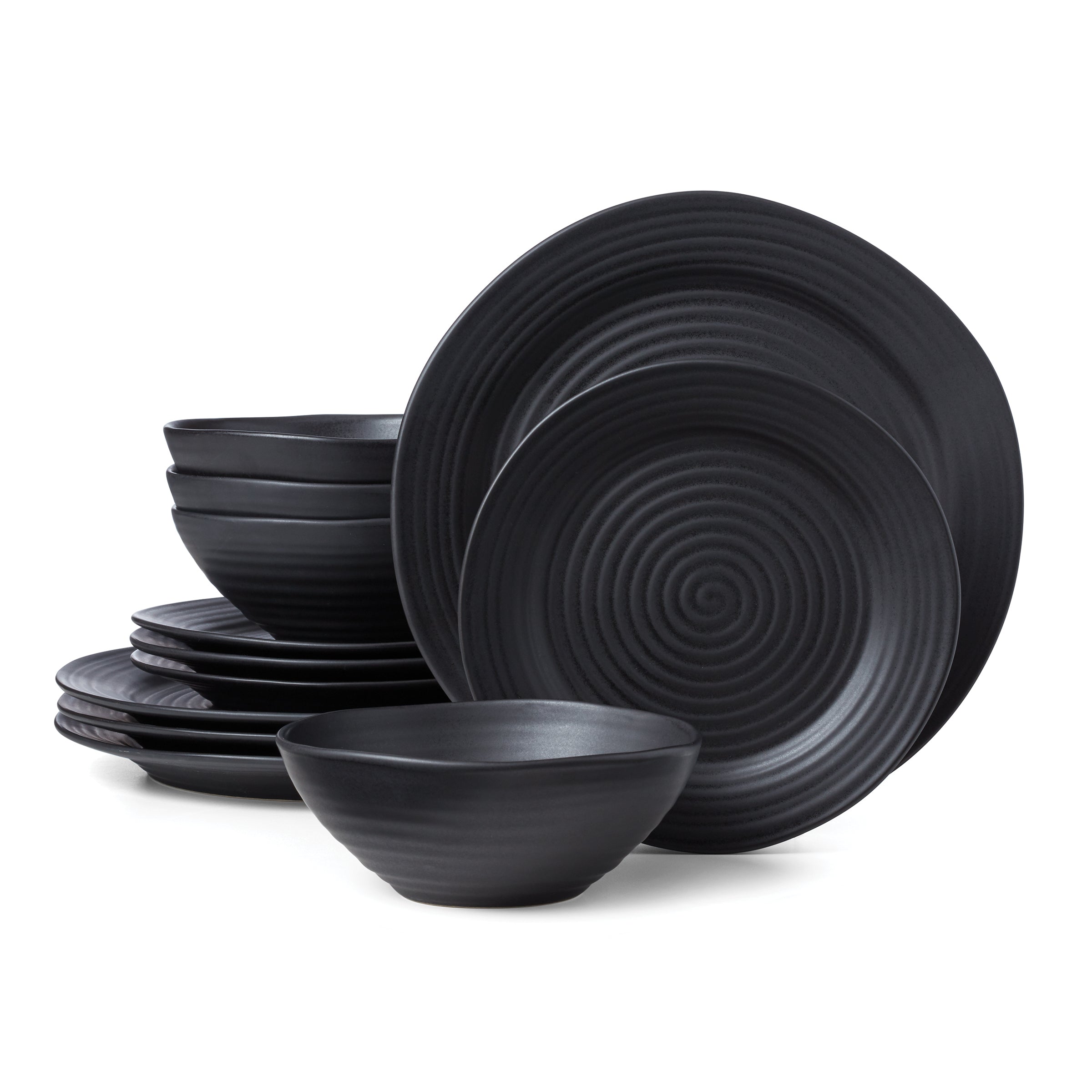 Set de 12 platos negros 21 cm H&M HOME