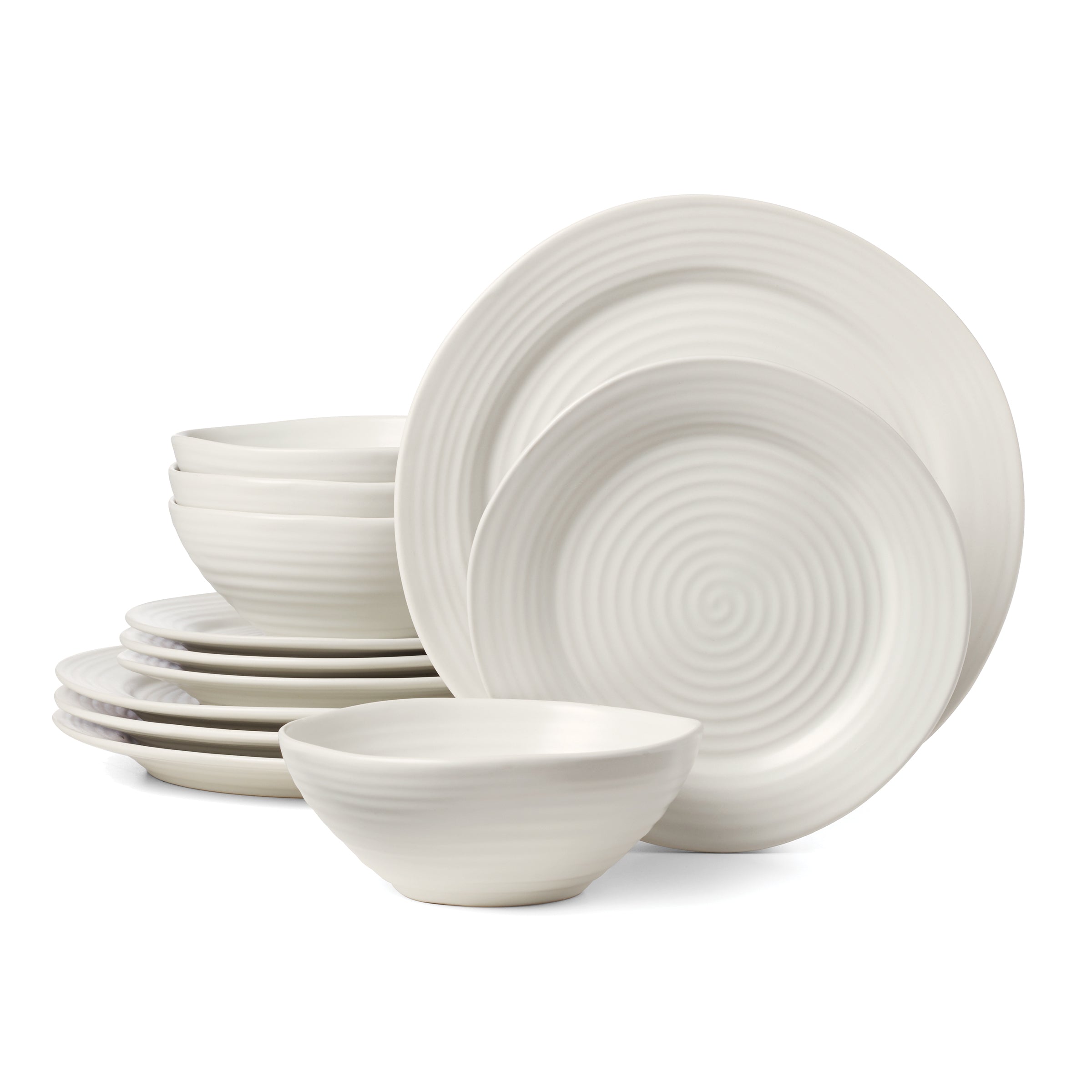 Ridge White 12 Piece Dinnerware Set – Oneida