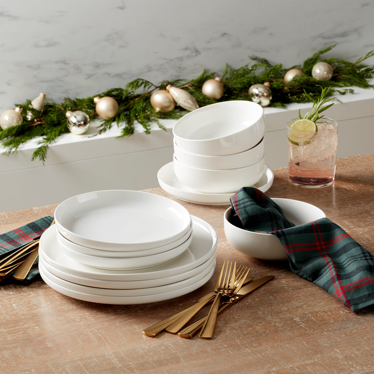 Corelle®- Winter Frost White, Round 12-Piece Dinnerware Set