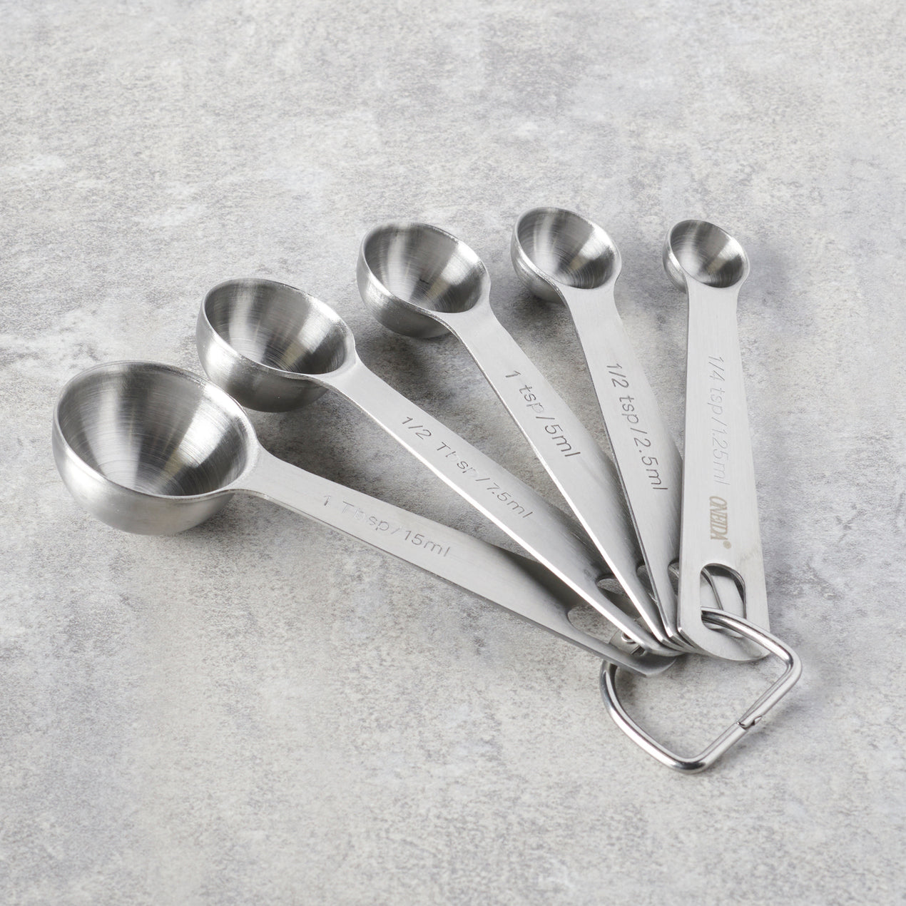 Silicone & Stainless Steel Gray Measuring Spoon Set, 1 - Foods Co.