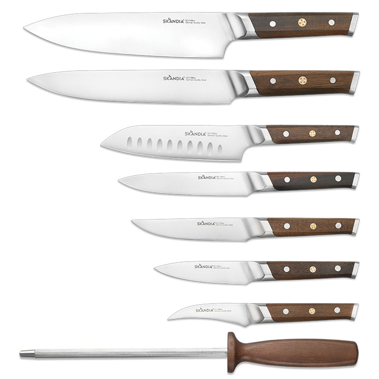 Hampton Forge Skandia Aldis - 14 Piece Knife Block Set, Full Tang, Triple  Rivets, German Quality