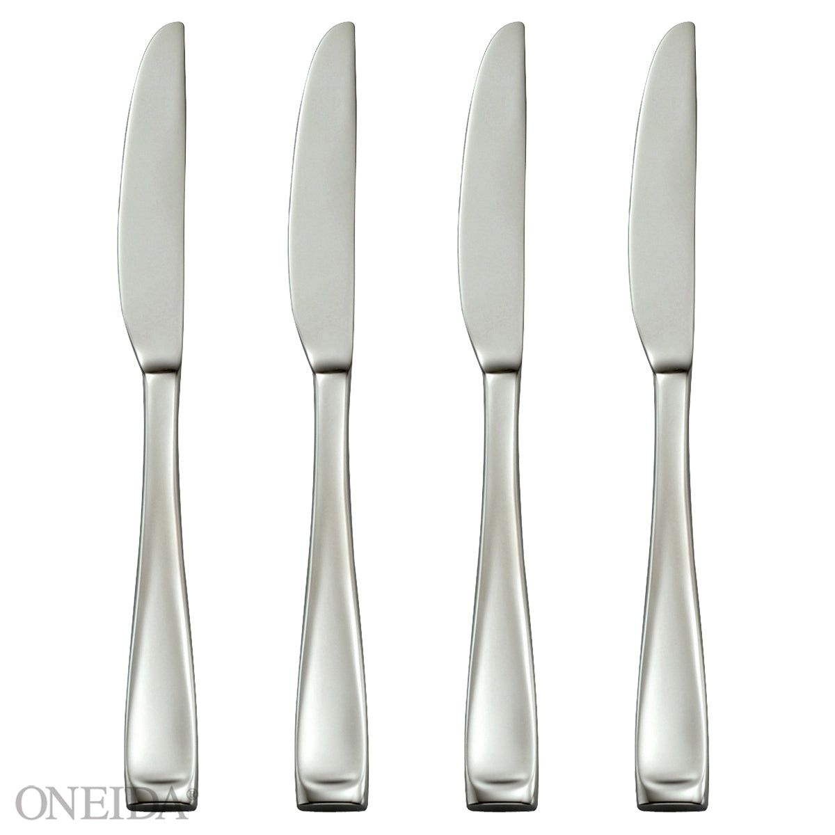 Oneida Stainless Mercer Pattern Set of 6 Dinner Knives Satin Handle Finish  With Glossy Tips 9.5 